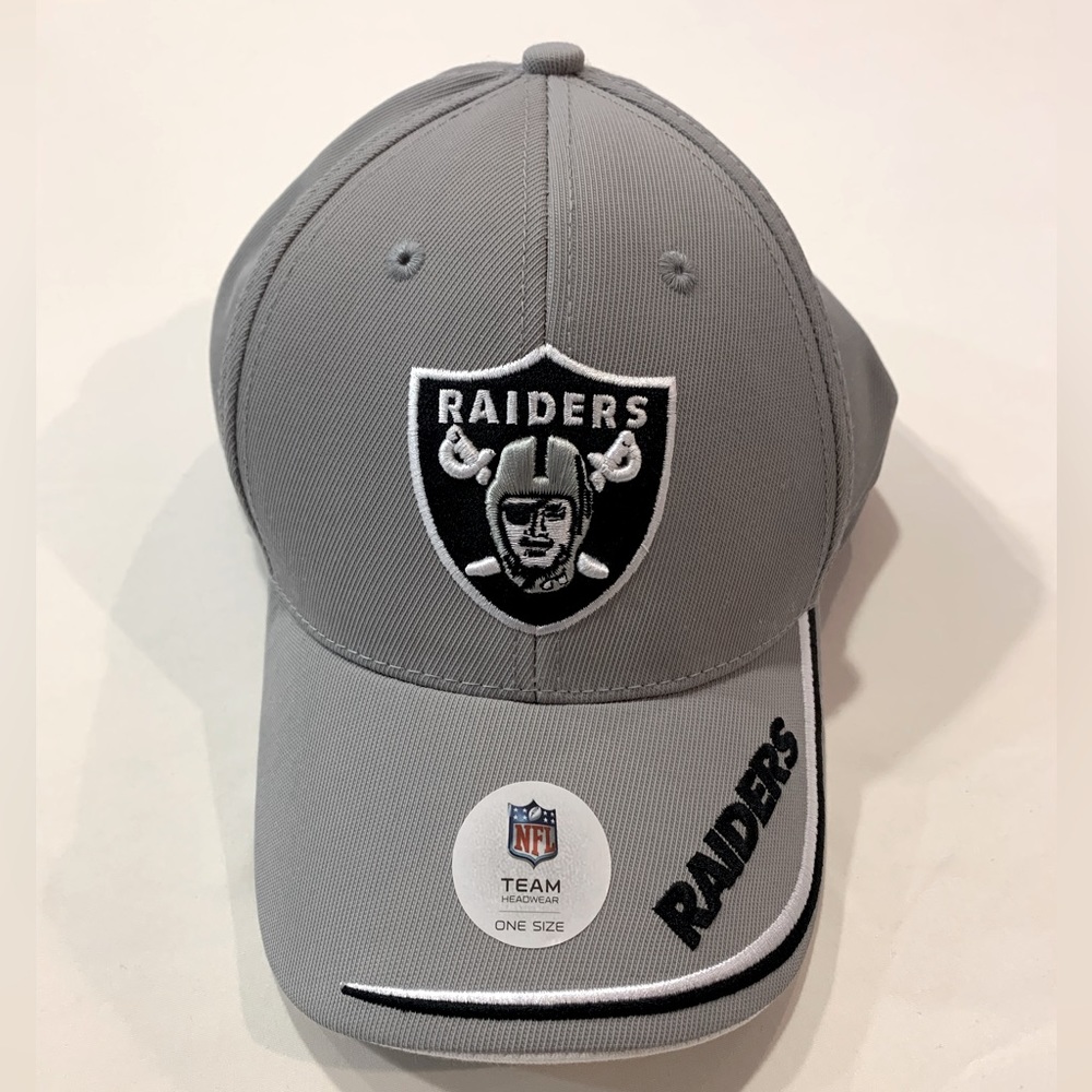 NEW • Official NFL Raiders Hat • O/S • Gray • Adjustable